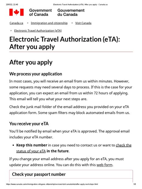 Canada Electronic Travel Authorization .